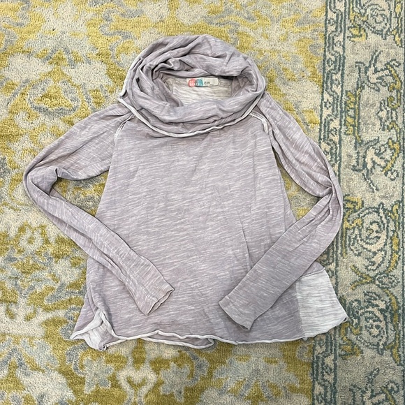 FP Movement by Free People Sweaters - Free People FP Beach Cowl Neck Flowy Sweatshirt Light Purple Gray